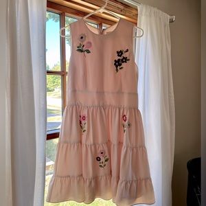 Kate spade pink dress with floral embroidery.